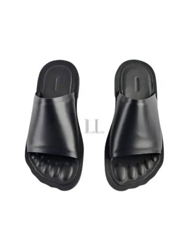Luxury Balenciaga Leather Slippers Black