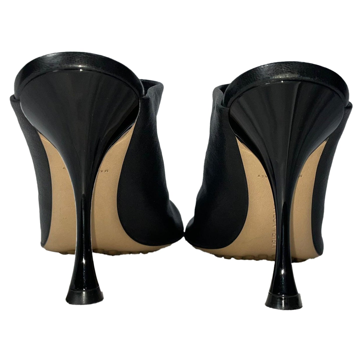 Luxury Bottega Veneta Dot Sock Mules in Black Leather