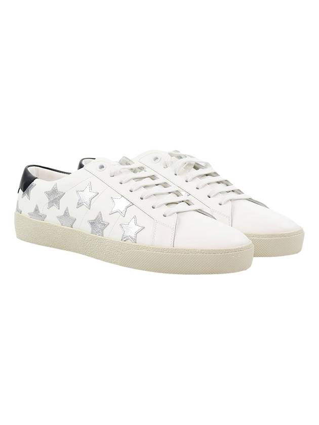 Luxury Saint Laurent Star Patch Low Top Sneakers Black White