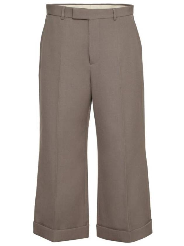 Luxury Gucci Trending 2025 Textured Gabardine Cropped Straight Pants Brown