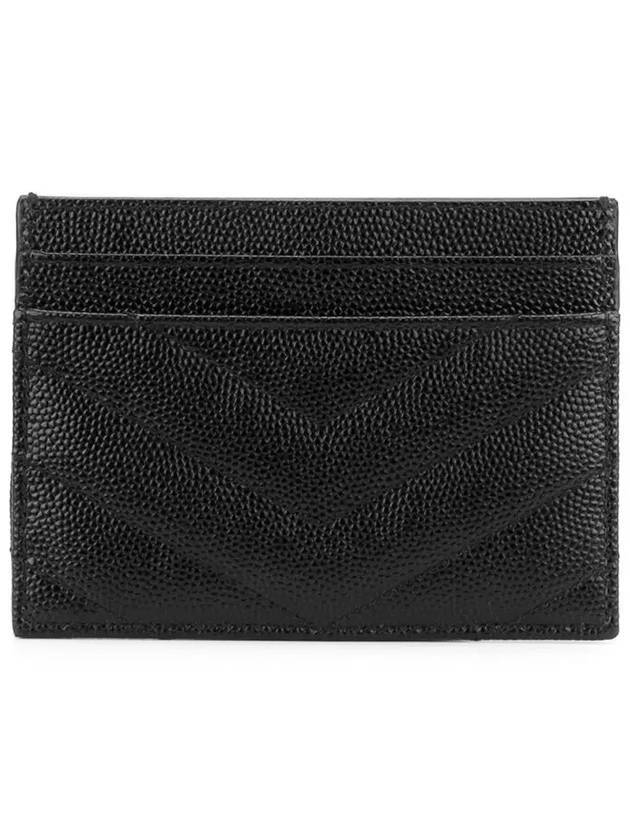 Luxury Saint Laurent Gold Hardware Matelasse Caviar Leather Card Wallet Black