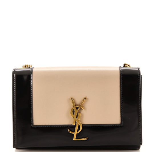 Luxury Saint Laurent Classic Monogram Crossbody Bag Leather and Patent Small