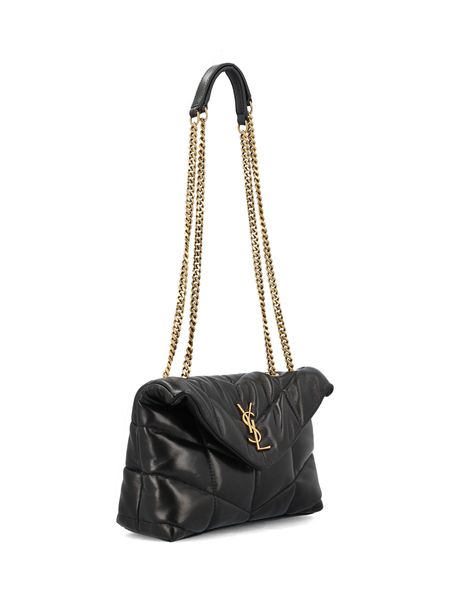 Luxury Saint Laurent Women's QuiltedPuffer Toy Shoulder Bag in Black | Size UNICA | 7593371EL07