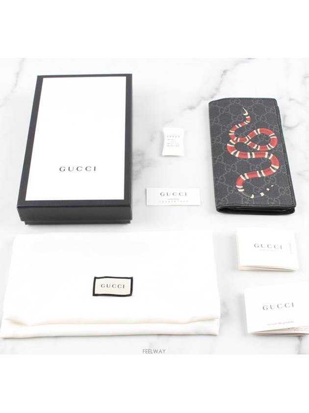 Luxury Gucci Trending 2025 Snake long wallet black