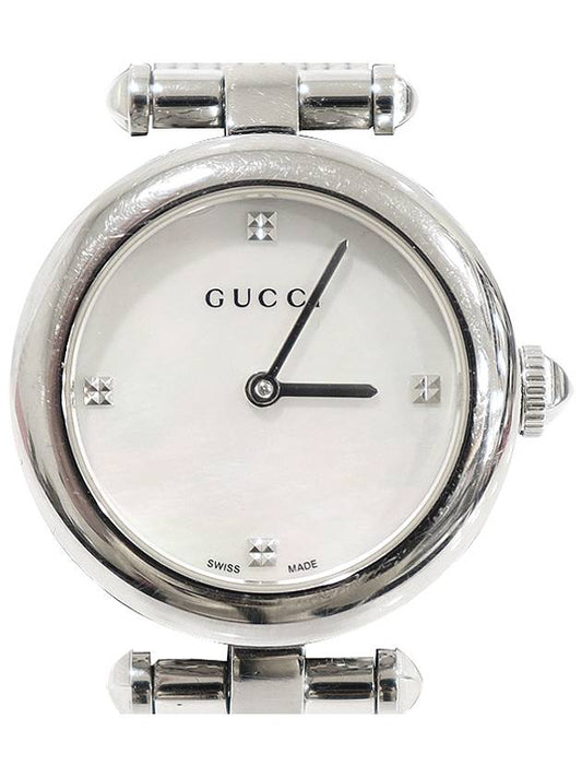 Luxury Gucci Trending 2025 YA141504 141 5 27MM Steel Quartz Mother of Pearl Diamantissima Women s Watch
