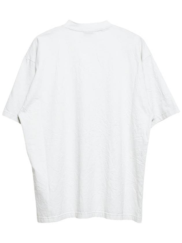 Luxury Balenciaga Logo Print Cotton Short Sleeve T-Shirt White