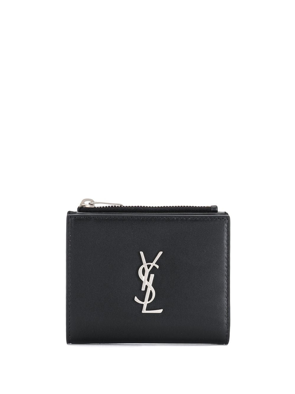 Luxury Saint Laurent Men's Logo Plaque Wallet in Nero | 5757260SX0E1000