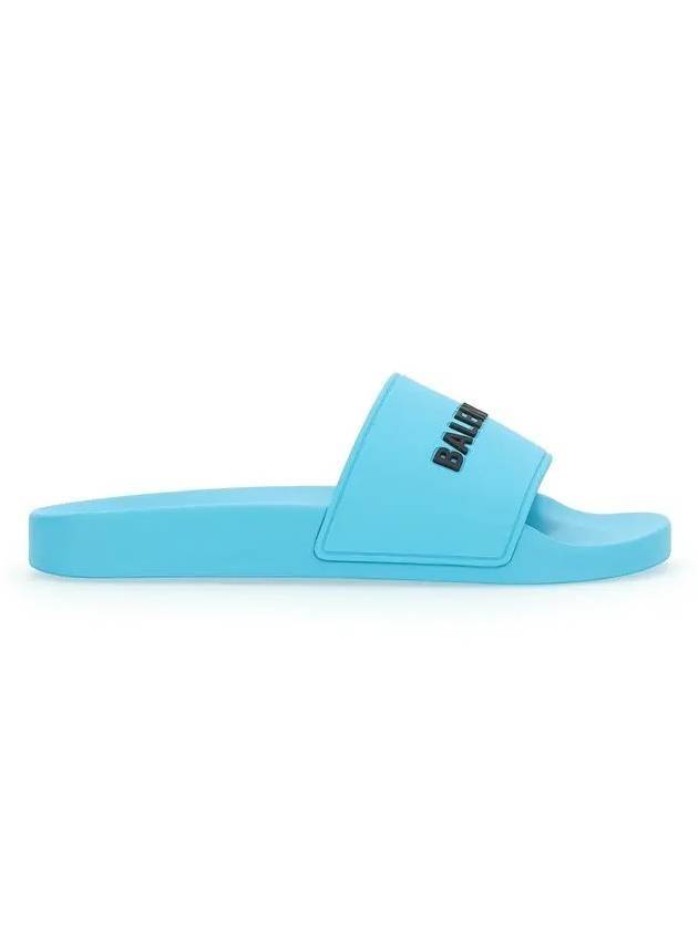 Luxury Balenciaga Men's Logo Full Slippers Blue