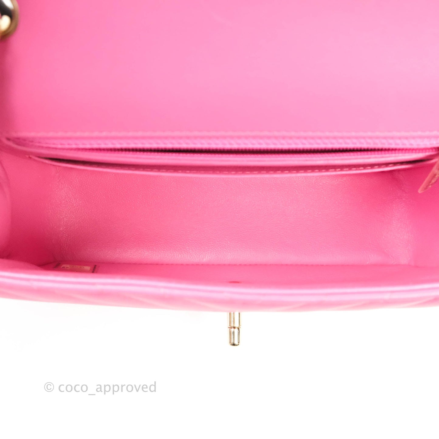 Chanel Chevron Mini Rectangular Lambskin Flap Pink Gold Hardware