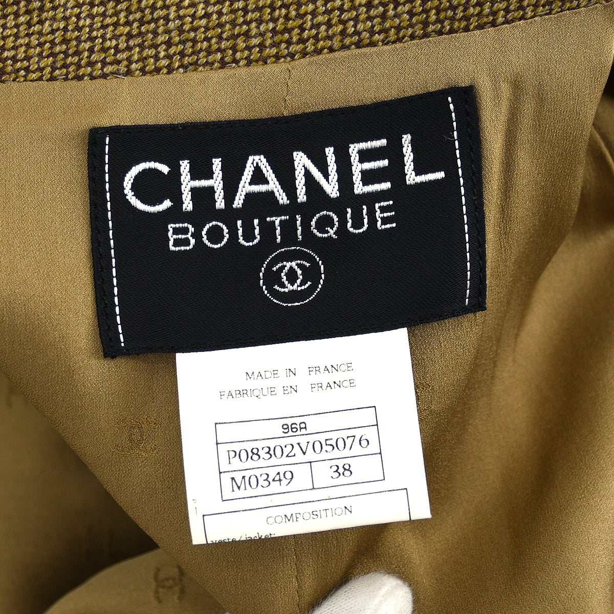 Chanel Single Breasted Jacket Brown 96A #38