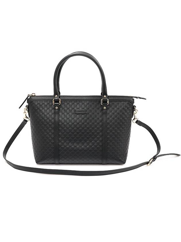 Luxury Gucci Trending 2025 449656 Black Microshima Leather Tote 2WAY