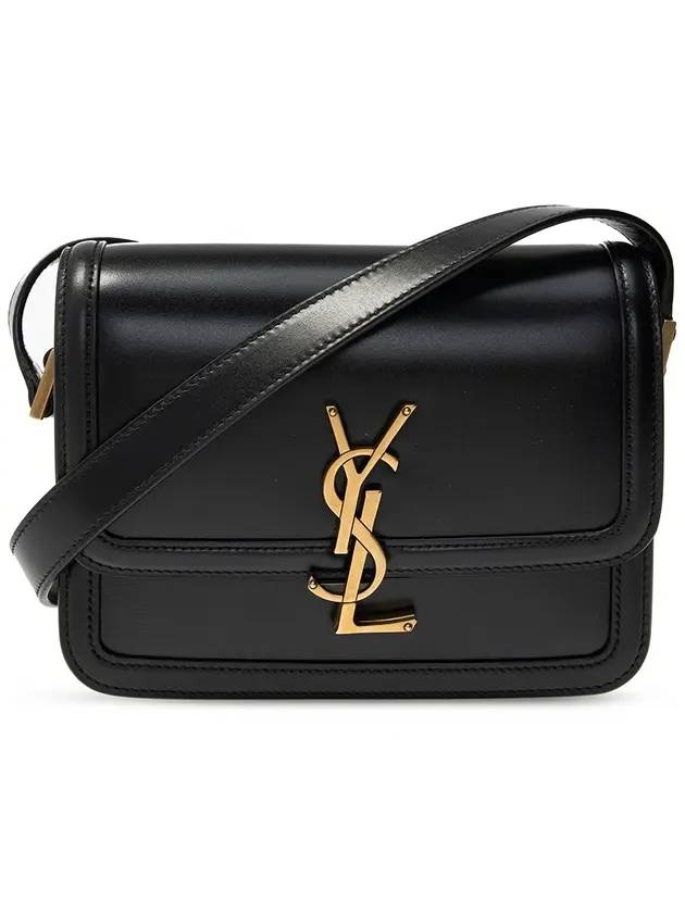 Luxury Saint Laurent Gold Hardware Monogram Small Solferino Shoulder Bag Black