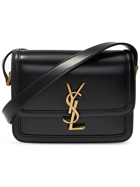 Luxury Saint Laurent Gold Hardware Monogram Small Solferino Shoulder Bag Black