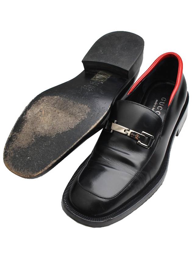 Luxury Gucci Trending 2025 Red trim black loafers 36 half C