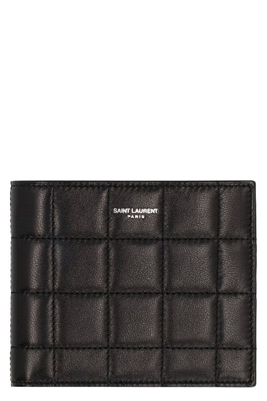 Luxury Saint Laurent Men's East/west Leather Wallet in Black | 756284AAB8V Color 1000