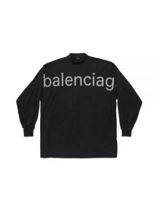 Luxury Balenciaga Embroidered Logo Sweatshirt Black