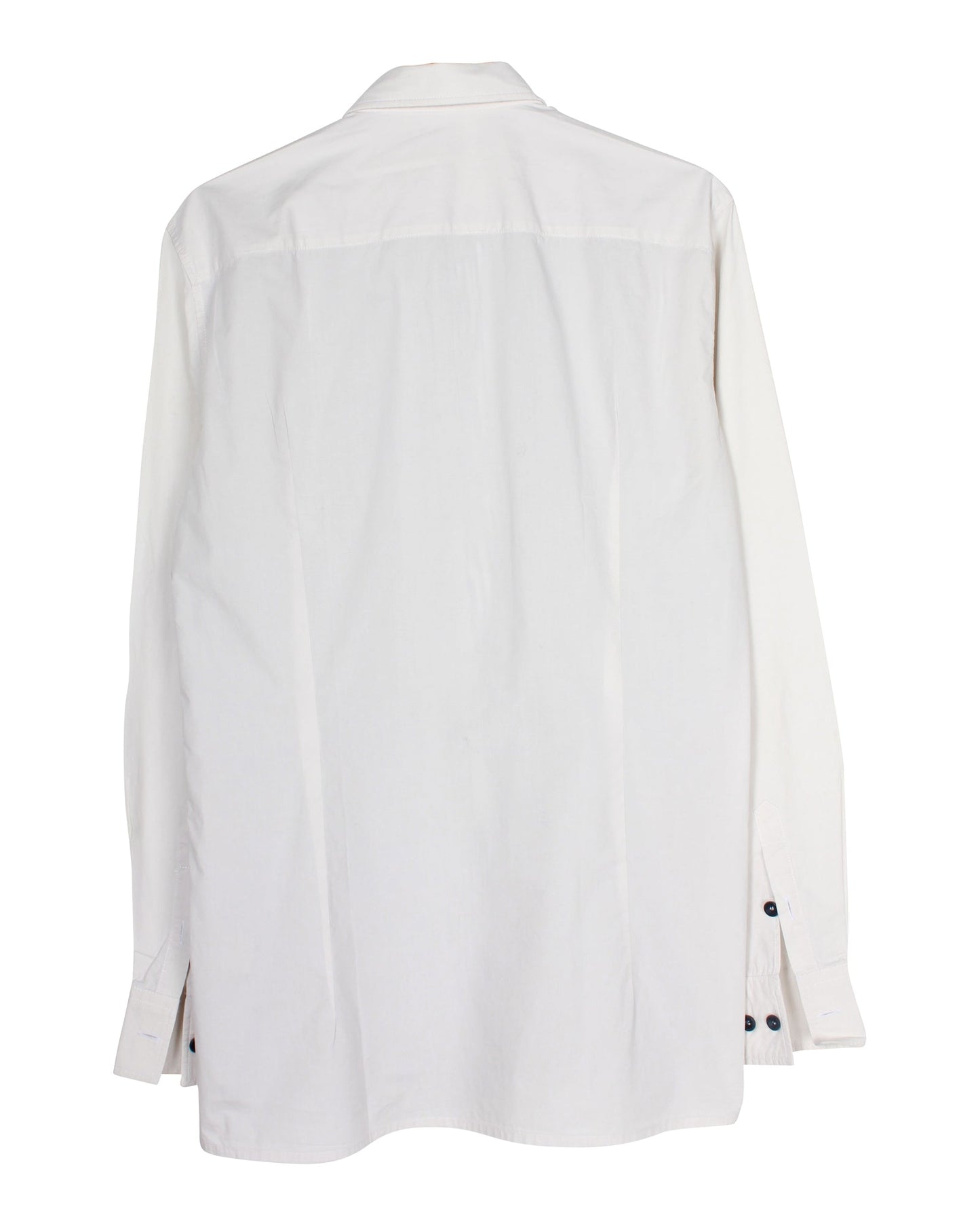 Luxury Bottega Veneta Striped Button Up Shirt in Blue and White Cotton