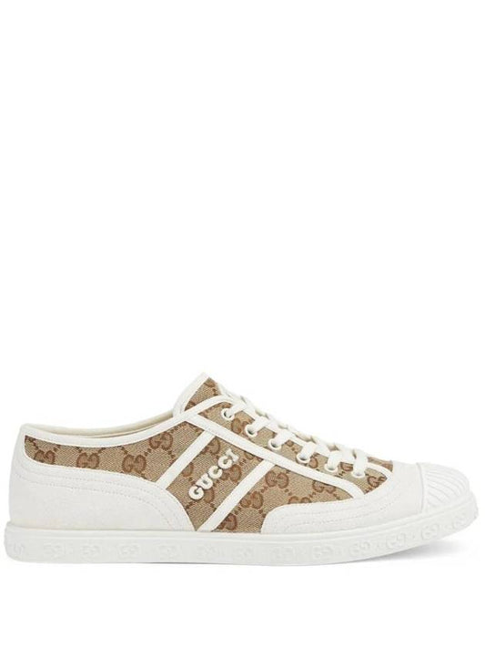 Luxury Gucci Trending 2025 GG Low Top Sneakers Beige Ebony