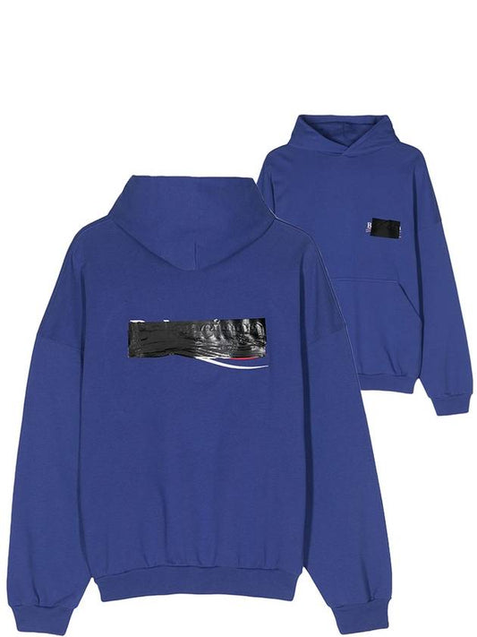 Luxury Balenciaga Gaffer Maxi Hoodie Blue