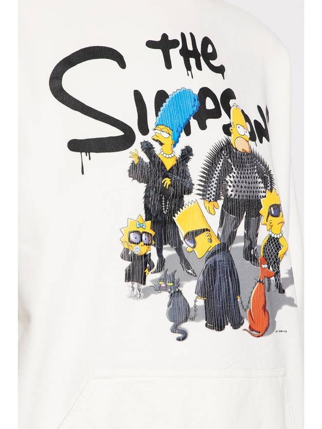 Luxury Balenciaga The Simpsons Printed Hoodie White