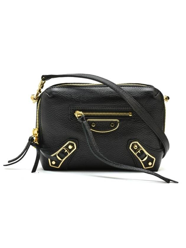 Luxury Balenciaga Metal Reporter Mini Cross Bag Black