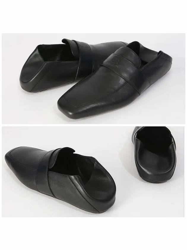 Luxury Balenciaga City Square Toe Loafers Black