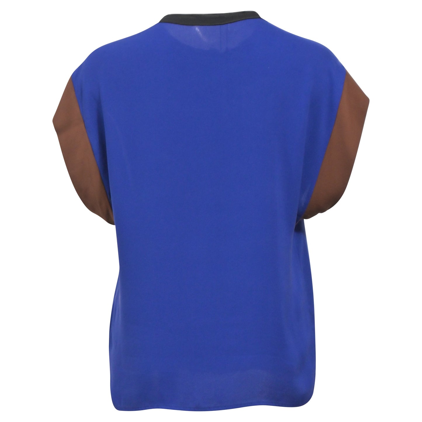 Luxury Bottega Veneta Colorblock Blouse in Blue Silk