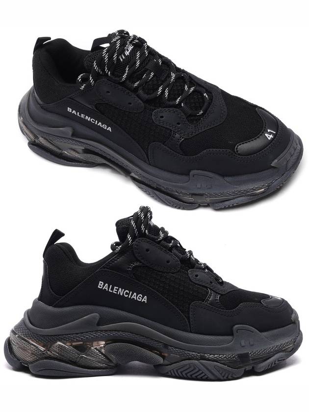Luxury Balenciaga Triple S Sneakers Clear Sole Black