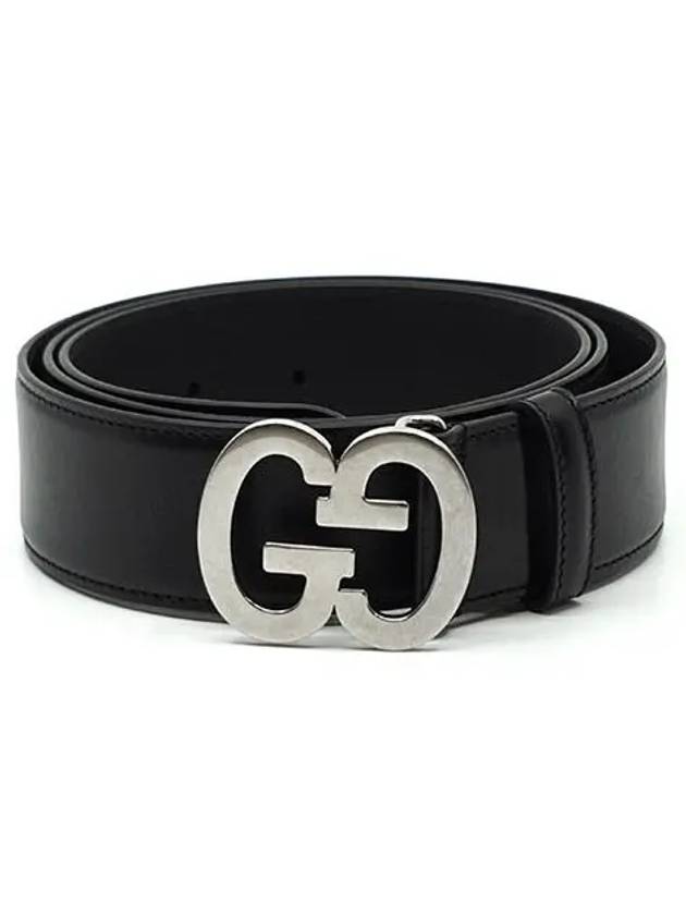 Luxury Gucci Trending 2025 GG Buckle Wide Leather Belt Black