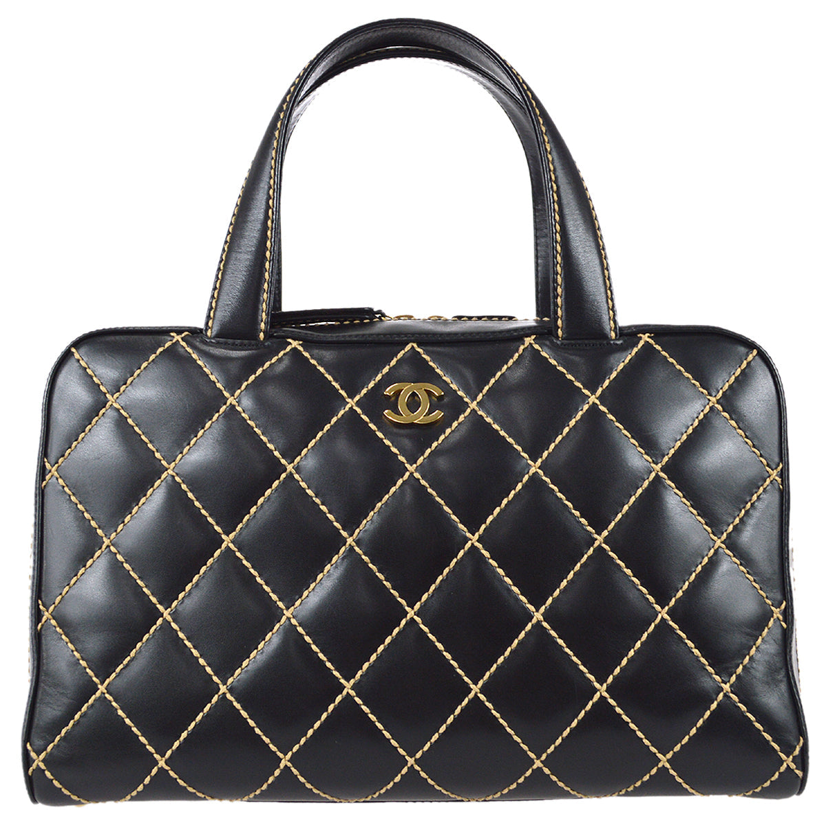 Luxury Chanel 2000-2001 Wild Stitch Handbag Black Calfskin