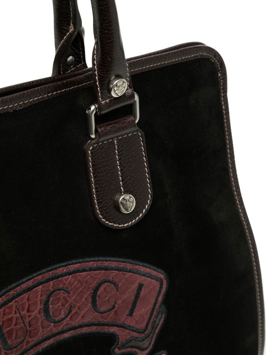 Luxury Gucci Trending 2025 Runway Suede Logo Tote Bag