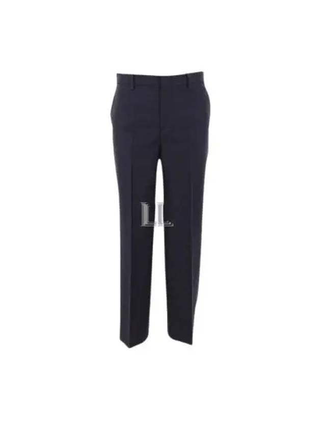 Luxury Gucci Trending 2025 GG Wool Straight Pants Dark Blue