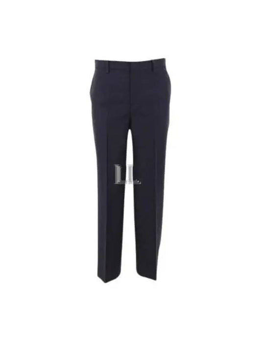 Luxury Gucci Trending 2025 GG Wool Straight Pants Dark Blue