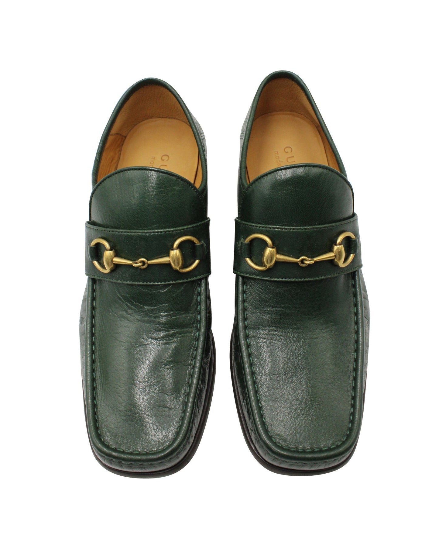Luxury Gucci Trending 2025 Horsebit Loafers in Dark Green Calf Leather