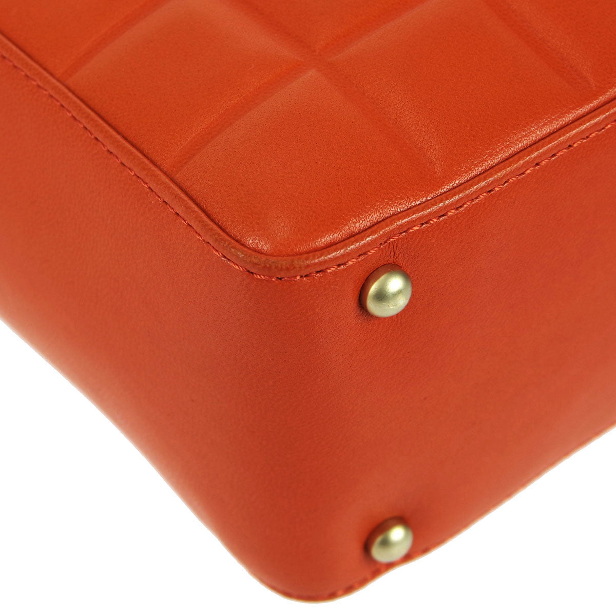 Luxury Chanel * 2003-2004 Orange Lambskin Choco Bar Shoulder Bag