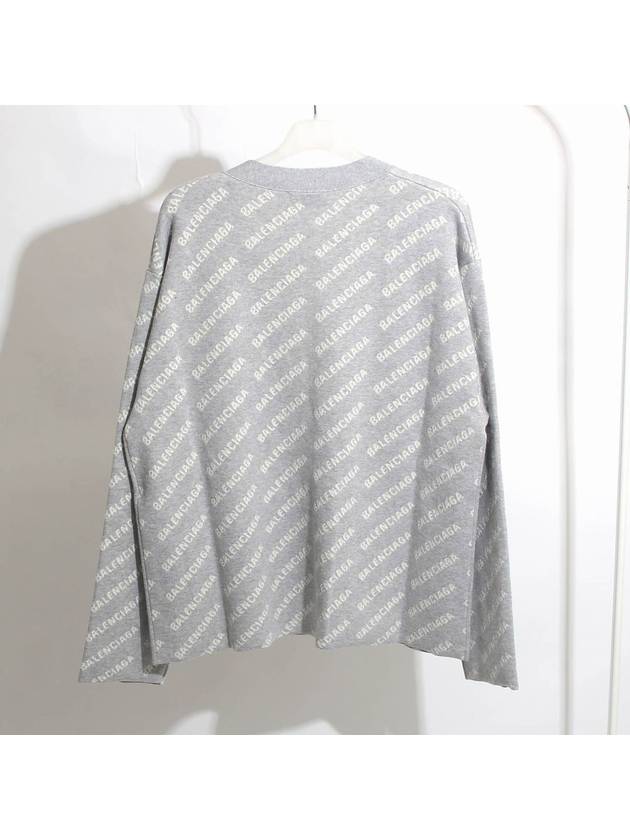 Luxury Balenciaga All-Over Logo Cardigan Grey