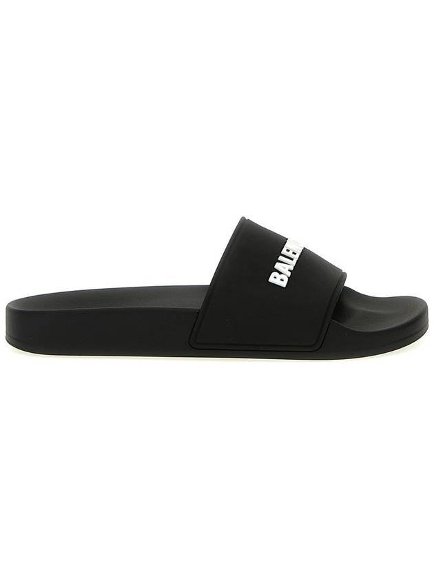 Luxury Balenciaga Logo Slippers Black