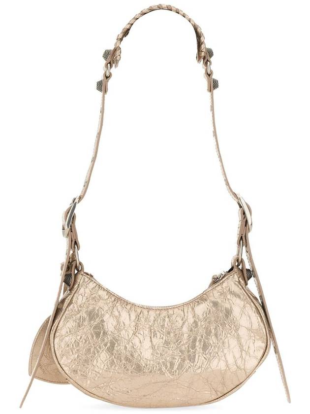 Luxury Balenciaga Metallic Le Cagol XS Lambskin Shoulder Bag Metallic Beige