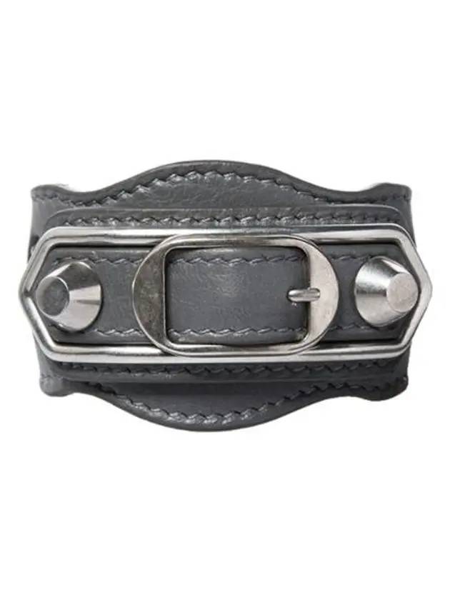 Luxury Balenciaga Giant Silver Buckle Bracelet Grey
