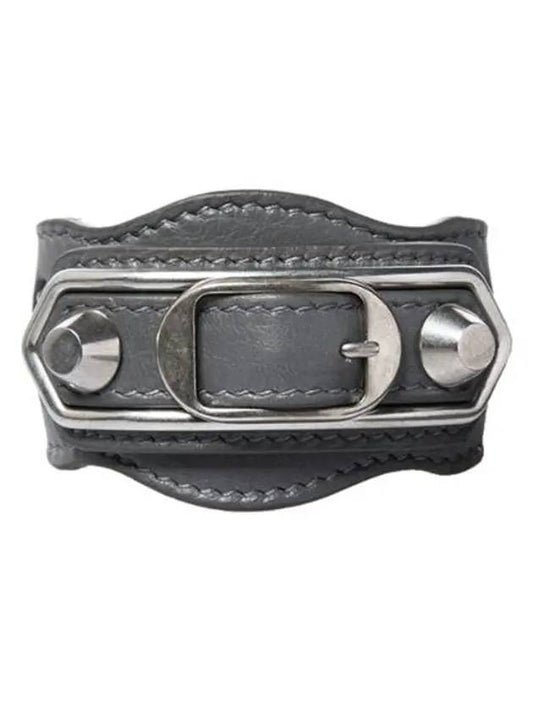 Luxury Balenciaga Giant Silver Buckle Bracelet Grey