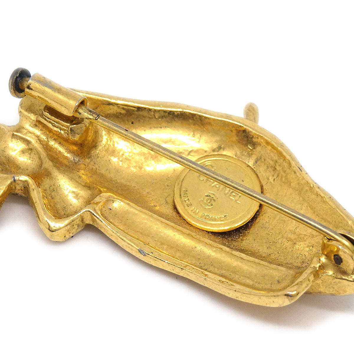 Luxury Chanel Hat Brooch Pin Corsage Gold