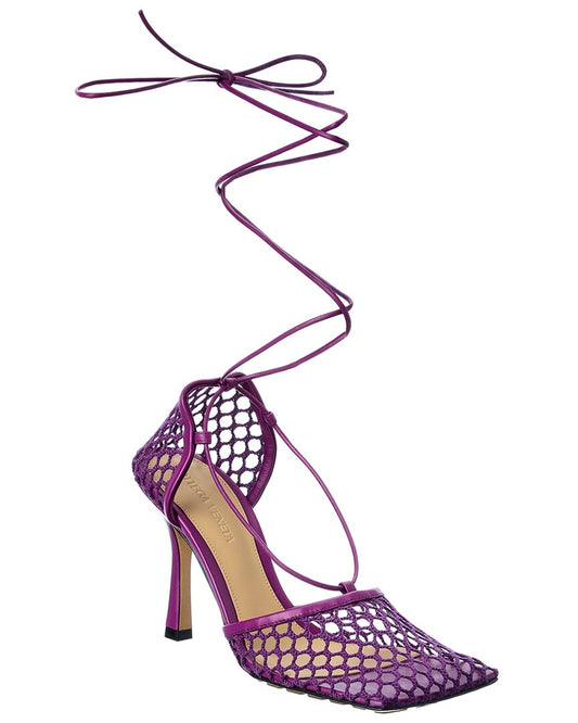 Luxury Bottega Veneta Stretch Leather Ankle Wrap Sandal