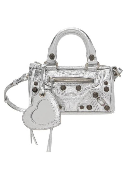 Luxury Balenciaga Le Cagole Nano Tote Bag Silver