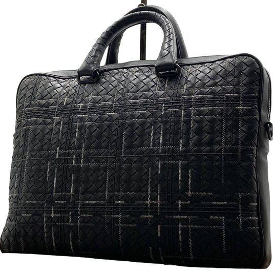 Luxury Bottega Veneta Atlas Intrecciato Leather Briefcase