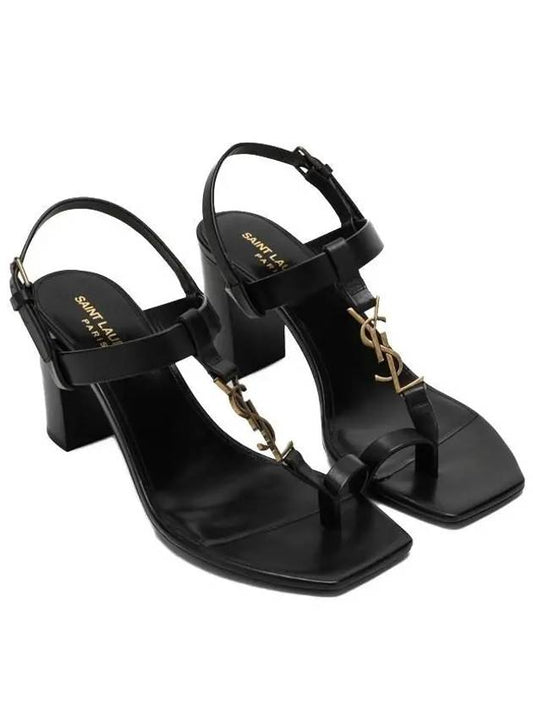 Luxury Saint Laurent Cassandra Sandal Heels Black