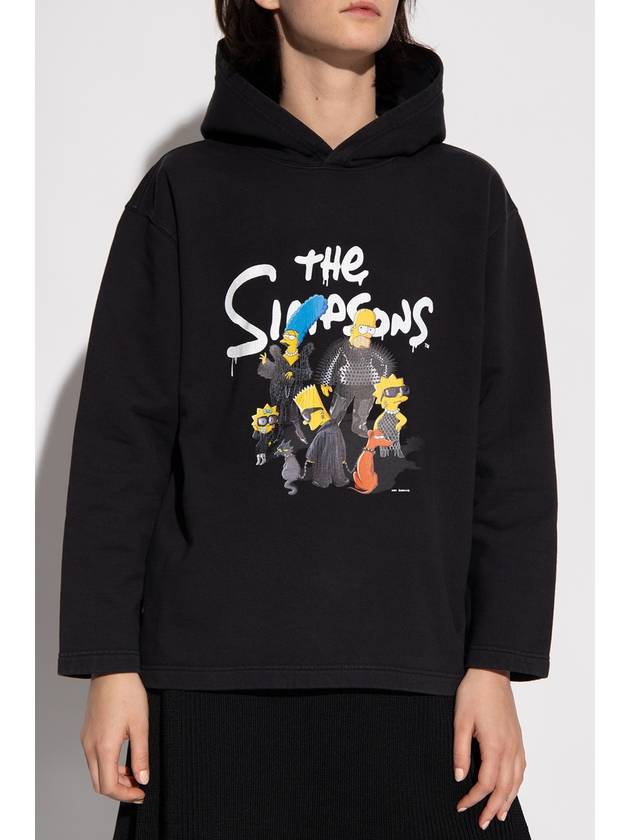 Luxury Balenciaga Simpsons Print Hoodie Black