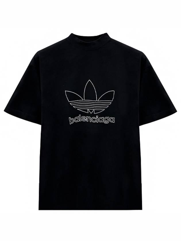 Luxury Balenciaga Logo Printing Oversized Short Sleeve T-Shirt Black