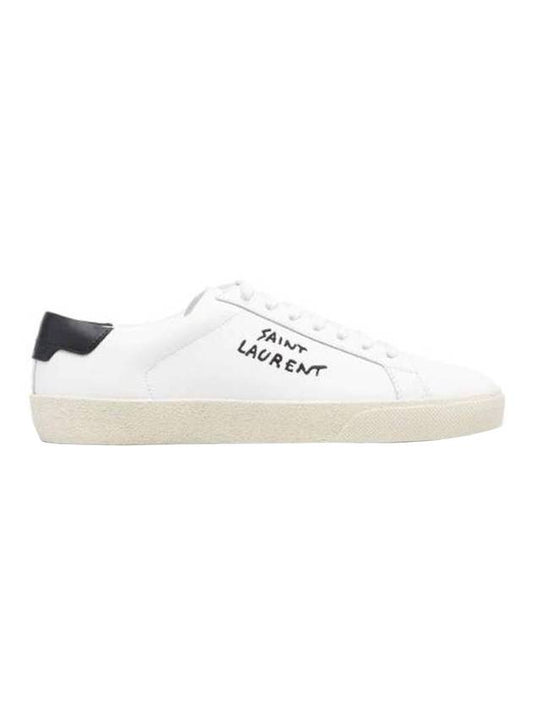 Luxury Saint Laurent Court Classic Black Tab Low Top Sneakers White