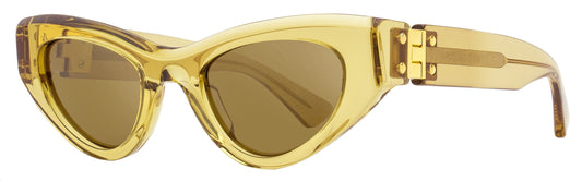 Luxury Bottega Veneta Women's Cat Eye Sunglasses BV1142S 003 Transparent Brown 49mm
