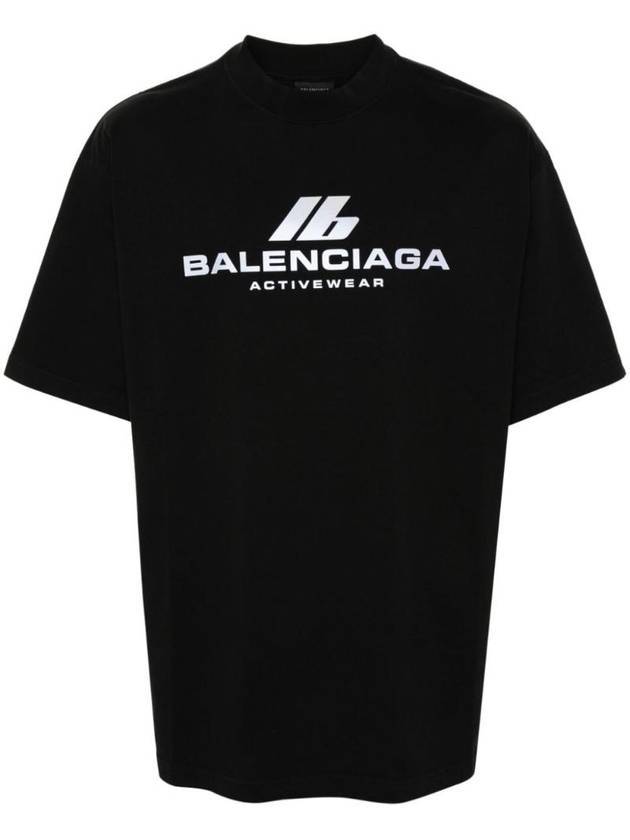 Luxury Balenciaga Activewear Medium Fit Short Sleeve T-Shirt Black